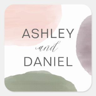 Modern Garden Waterverf Wedding Sticker