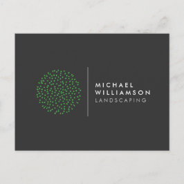 Modern Gardener Landscaping Shrub Logo Donkergrijs Briefkaart