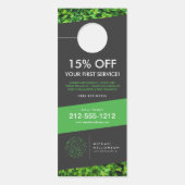 Modern Gardener Landscaping Shrub Logo Donkergrijs Deurhanger (Voorkant)