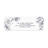 Modern, Gardenia, Navy en Blush, bruiloft Etiket (Voorkant)