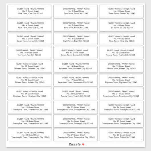 Modern Gastadres Label Uitnodigingsenvelop (Vel)