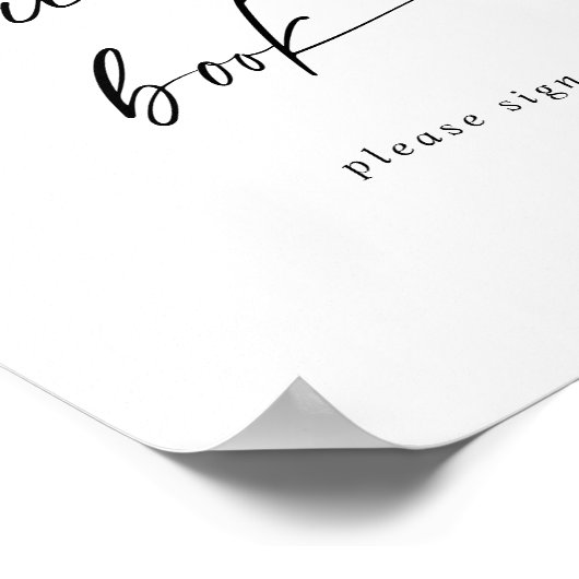 Modern gastboek teken in script poster (Hoek)