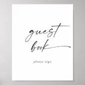 Modern gastboekbord met script lettertype poster (Voorkant)