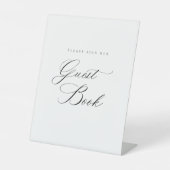 Modern Gastenboek Bruiloft Acryl voetstuk Teken Reclamebord Met Voetstuk (Voorkant)