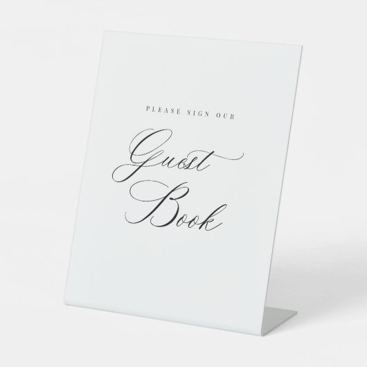 Modern Gastenboek Bruiloft Acryl voetstuk Teken Reclamebord Met Voetstuk (Voorkant)