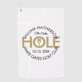 Modern gat in één zwart en goud golfhanddoek (Voorkant)