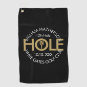 Modern gat in één zwart en goud golfhanddoek (Voorkant)