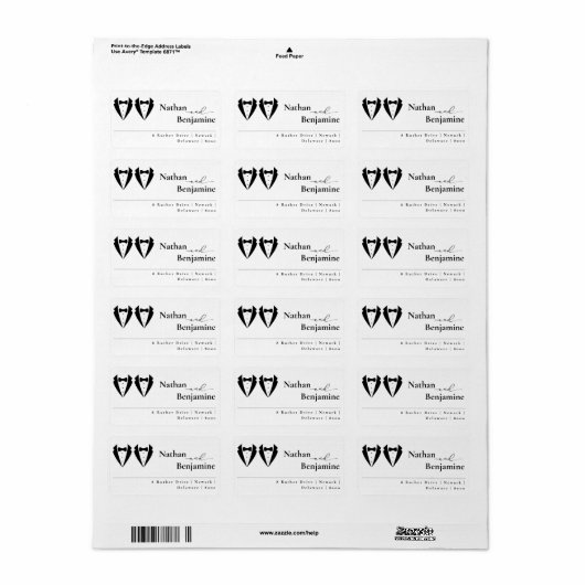 Modern Gay Huwelijk Bruiloft Retouradres Etiket (Full Sheet)