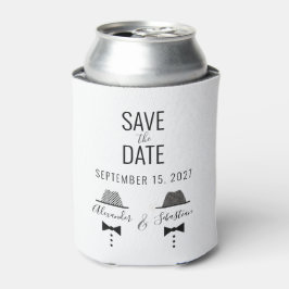 Modern Gay Wedding Save the Date Blikjeskoeler