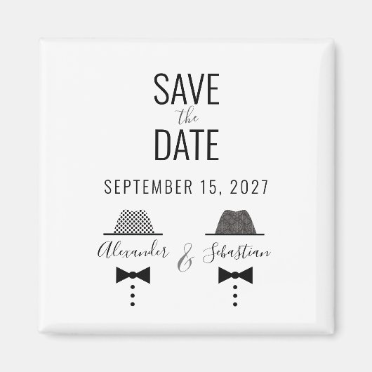 Modern Gay Wedding Save the Date Invitation Magneet (Voorkant)