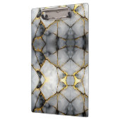 Modern gebarsten goud wit & zwart marmer klembord (Links)