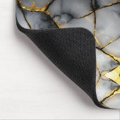 Modern gebarsten goud Wit & zwart marmer Muismat (Hoek)