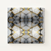Modern gebarsten goud wit & zwart marmer notitieboek (Achterkant)
