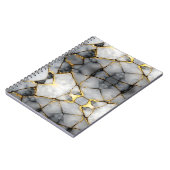 Modern gebarsten goud wit & zwart marmer notitieboek (Linkerzijde)