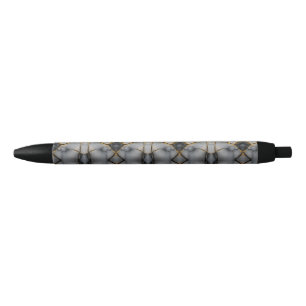 Modern gebarsten goud wit & zwart marmer zwarte inkt pen