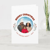 Modern gebladerte Kerstmis Familiefoto Feestdagen Kaart (Voorkant)