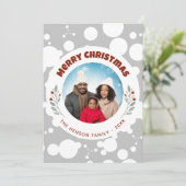 Modern gebladerte Kerstmis Familiefoto Feestdagenkaart (Staand voorkant)