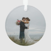 Modern gebladerte krans eerste kerst als Mr. Mrs. Ornament (achterkant)