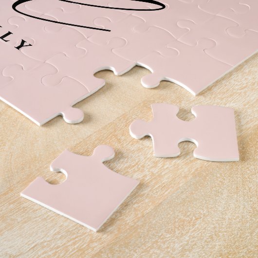 Modern gebladerte krans stijlvol gezegend script legpuzzel (Zijkant)