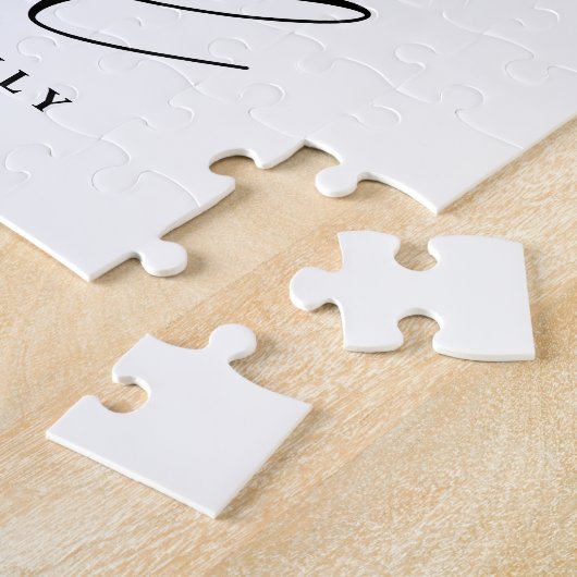 Modern gebladerte krans stijlvol gezegend script legpuzzel (Zijkant)