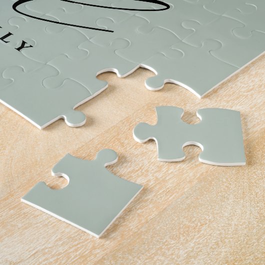 Modern gebladerte krans stijlvol gezegend script legpuzzel (Zijkant)