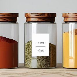 Modern gebladerte Waterdichte Keuken Spice Jar Lab Sticker