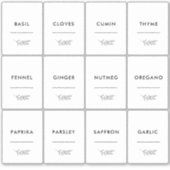 Modern gebladerte Waterdichte Keuken Spice Jar Lab Sticker (Voorkant)