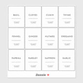 Modern gebladerte Waterdichte Keuken Spice Jar Lab Sticker (Vel)