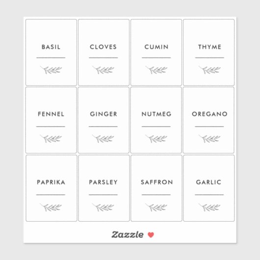 Modern gebladerte Waterdichte Keuken Spice Jar Lab Sticker (Vel)