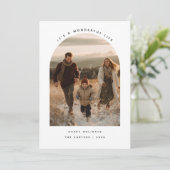 Modern Gebogen Foto Het Is Een Wonderbaarlijk Leve Feestdagenkaart (Staand voorkant)