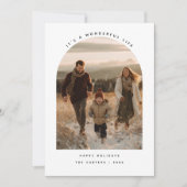 Modern Gebogen Foto Het Leven is Mooi Feestdagenkaart (Voorkant)