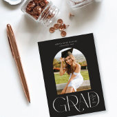 Modern gebogen foto zwart Afstuderen aankondiging