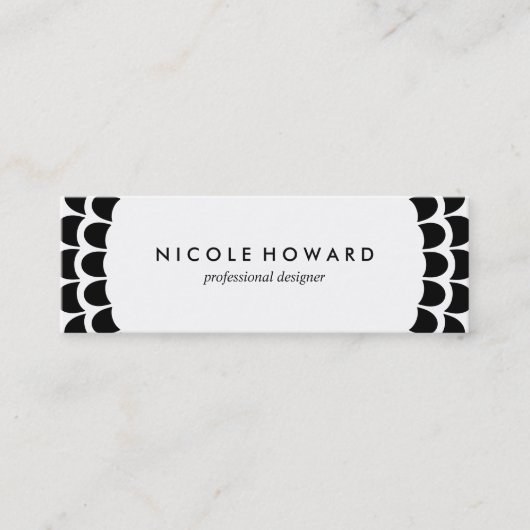 Modern gebogen patroon mini visitekaartje (Voorkant)