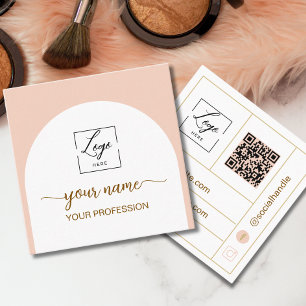 Modern Gebogen Qr Code Logo Zakelijke Kaart Vierkante Visitekaartje