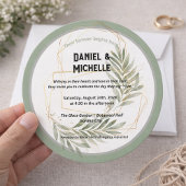 Modern gebogen zwart goud bruiloft botanische them kaart