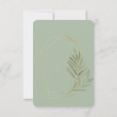 Modern gebogen zwart goud bruiloft botanische them RSVP kaartje (Achterkant)