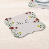 Modern  geborduurd Floral Wedding Kartonnen Onderzetters (Gekanteld)