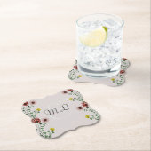 Modern  geborduurd Floral Wedding Kartonnen Onderzetters (Insitu)