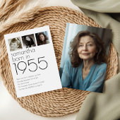 Modern Geboren in 1955 4 Foto's 70ste Verjaardagsf Kaart