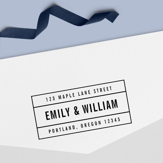 Modern Geboren Vet Paar Naam Terugkeeradres Zelfinktende Stempel