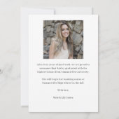 Modern geborsteld Afstuderen Pet Afstuderen foto Aankondiging (Achterkant)