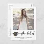 Modern geborsteld Afstuderen Pet Foto Afstuderen P Briefkaart (Voorkant / Achterkant)