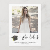 Modern geborsteld Afstuderen Pet Foto Afstuderen P Briefkaart (Voorkant)