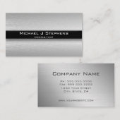 Modern geborsteld aluminium visitekaartje (Voorkant / Achterkant)