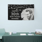 Modern geborsteld foto-effect Birthday Banner (Beurs)