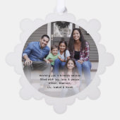 Modern Geborsteld Groen Script Vrolijk Kerstmis Fo Ornament Kaart (Achterkant)