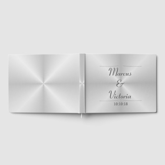 Modern geborsteld metaal huwelijk gastenboek (Volledig)
