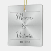 Modern geborsteld metaal huwelijk keramisch ornament (Links)