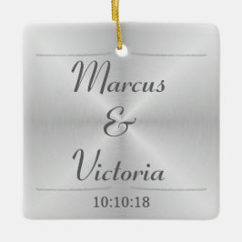 Modern geborsteld metaal huwelijk keramisch ornament