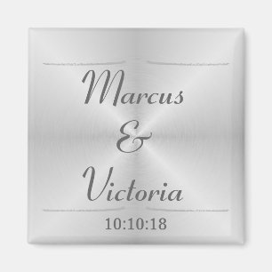 Modern geborsteld metaal huwelijk magneet